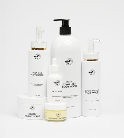 MILK VEIL $ CREAMY FLAWLESS WASH SET ( no oil)