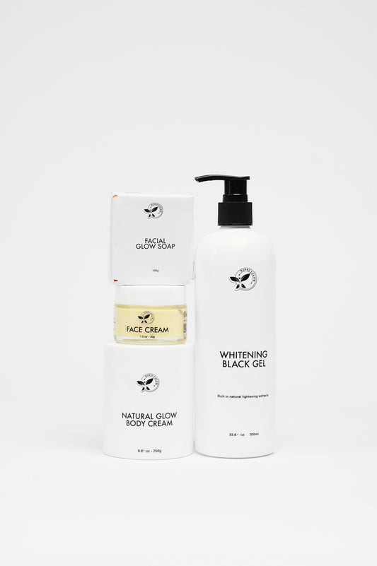 NATURAL GLOW CREAM $ WHITENING BLACK GEL SET