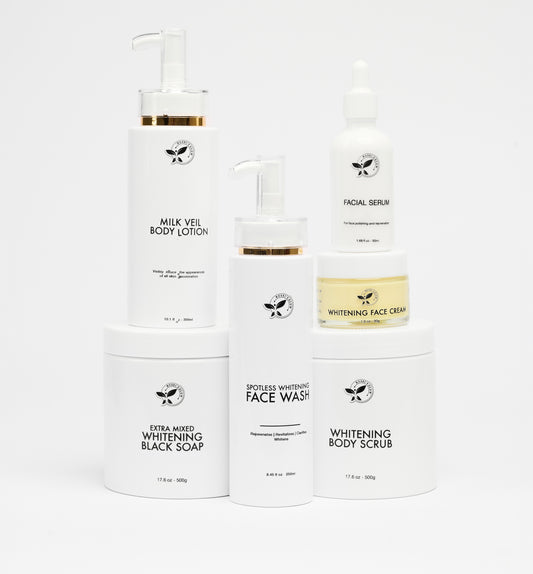 EXRA MIXED WHITENING BLACK $ MILK VEIL LOTION SET ( NO OIL)