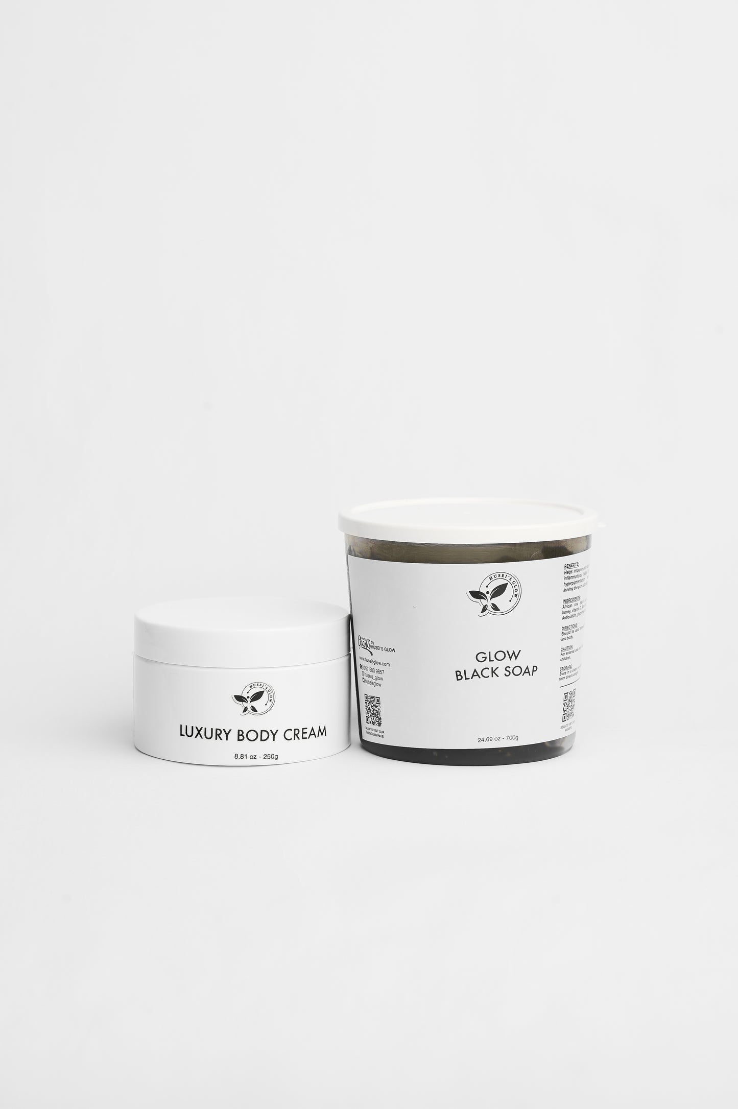 LUXURY BODY CREAM $ NATURAL GLOW BLACK SOAP