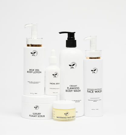 MILK VEIL $ CREAMY FLAWLESS WASH SET ( no oil)